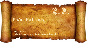 Maár Melinda névjegykártya
