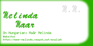 melinda maar business card